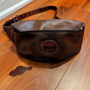 roots leather fanny pack